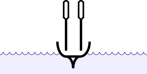 Diagram of ship with oars raised